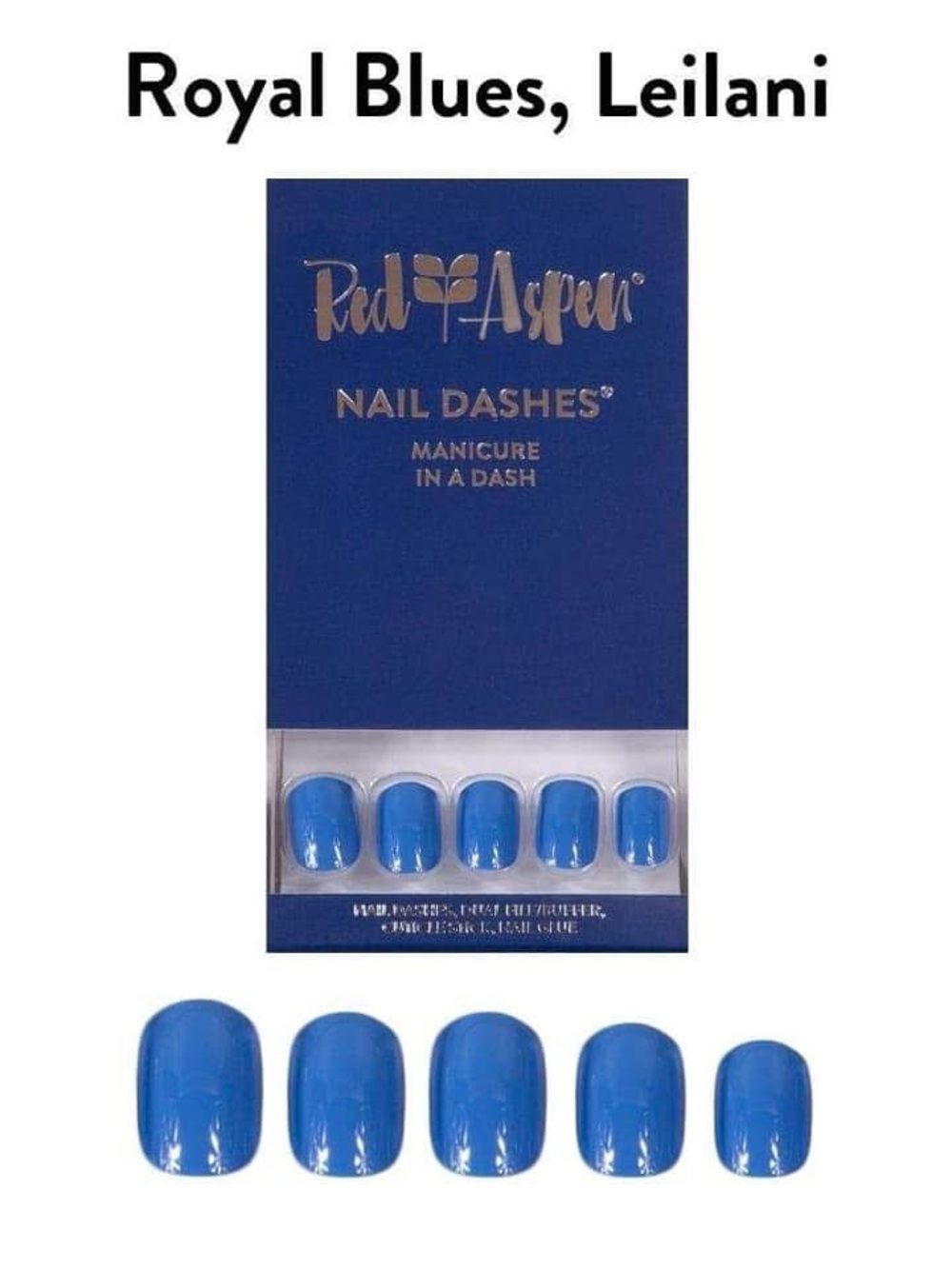 NIB Red Aspen Royal Blues, Leilani Press-On Nail Dashes